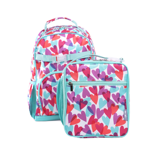 Girls Backpack - Fun Hearts Backpack & Lunch Bag Bundle | Joy Joy & Co